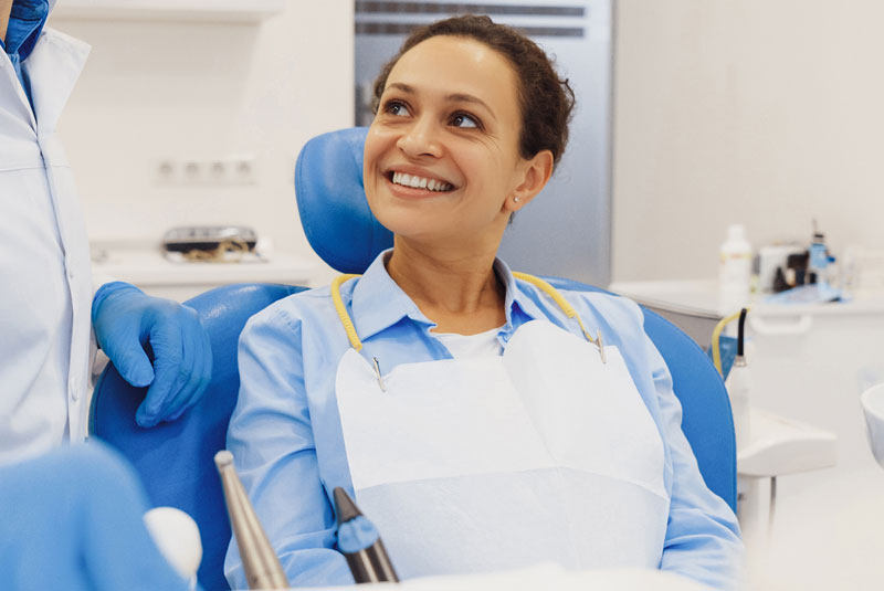 dental patient after receiving periodontal treatment